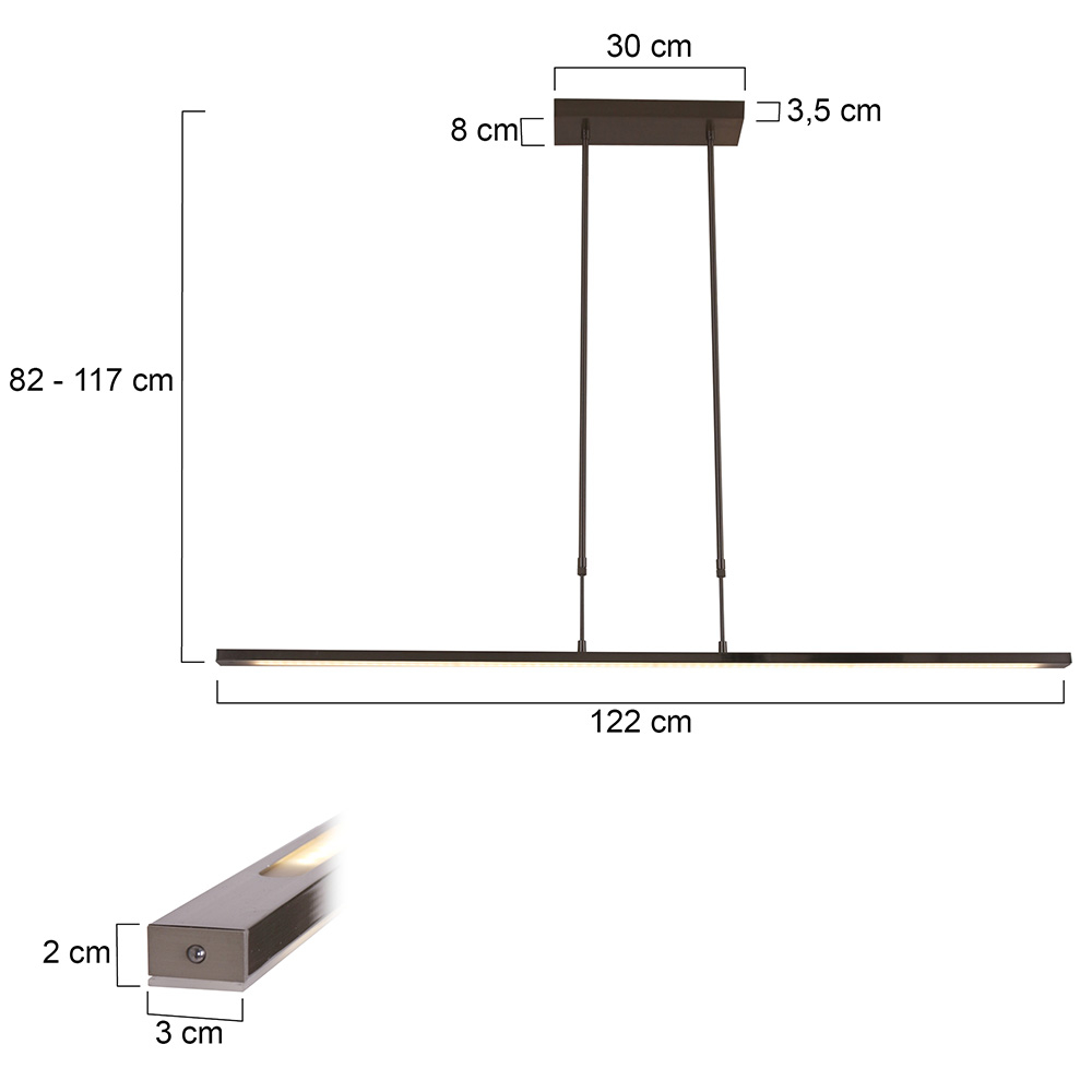 Hanglamp Zelena LED Staal 122CM - Afbeelding 6