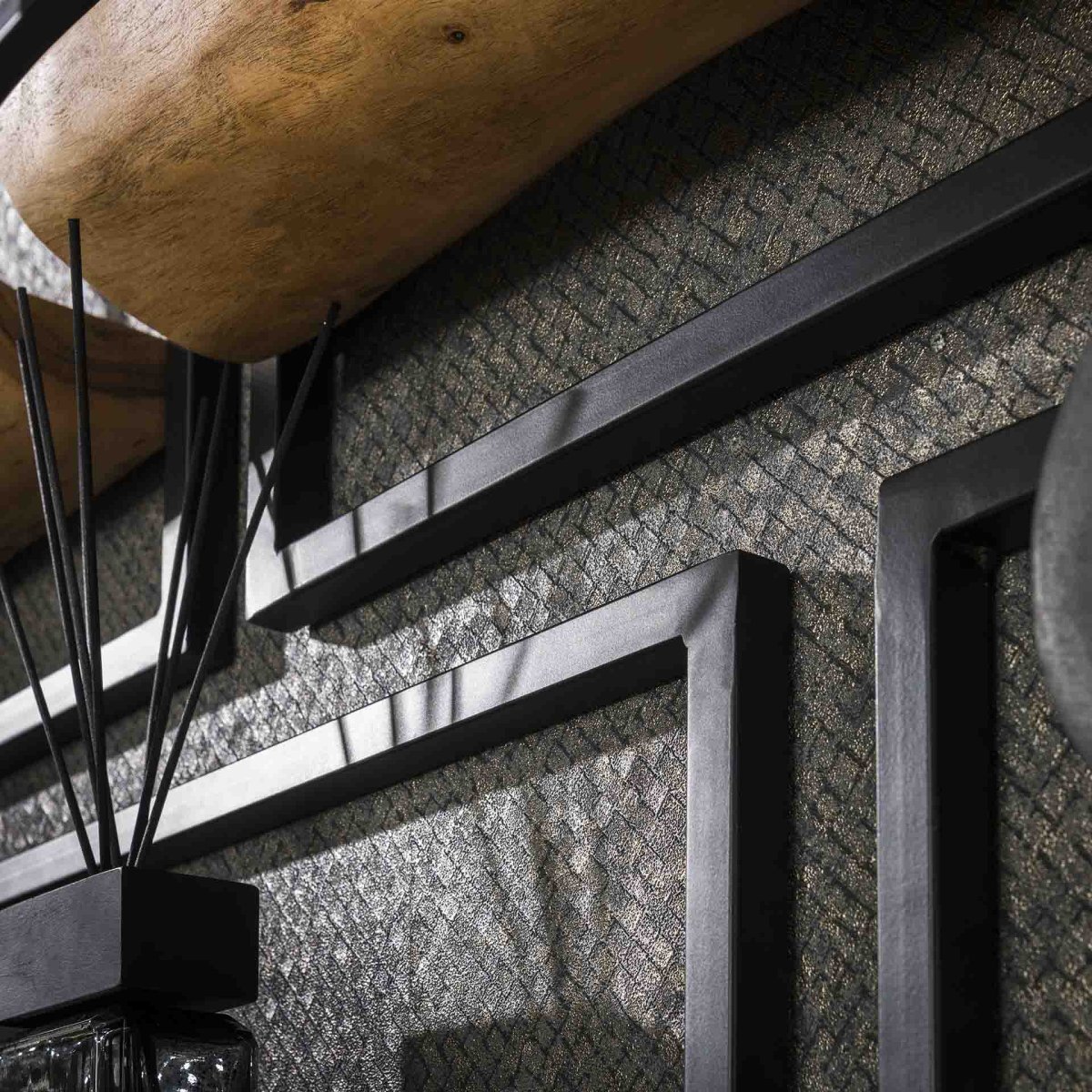 Wandplanken Edge | set van 5 | massief acacia | 25x12x75 cm - Afbeelding 4