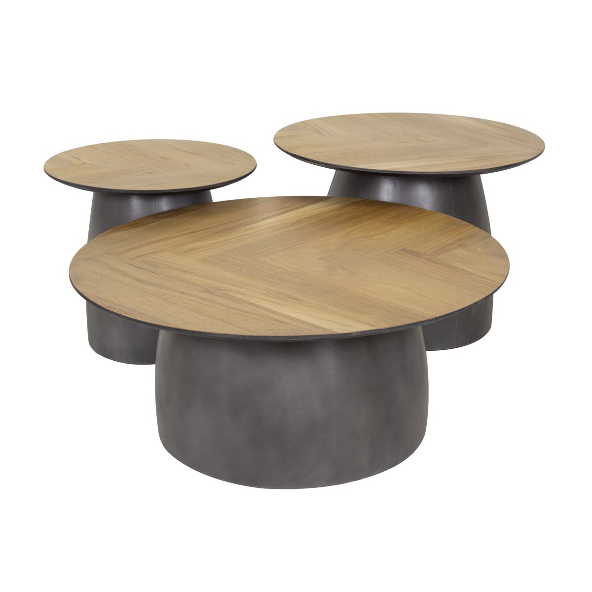 Salontafel set|3 infinite | Gerecycled teakhout fineer - Afbeelding 5