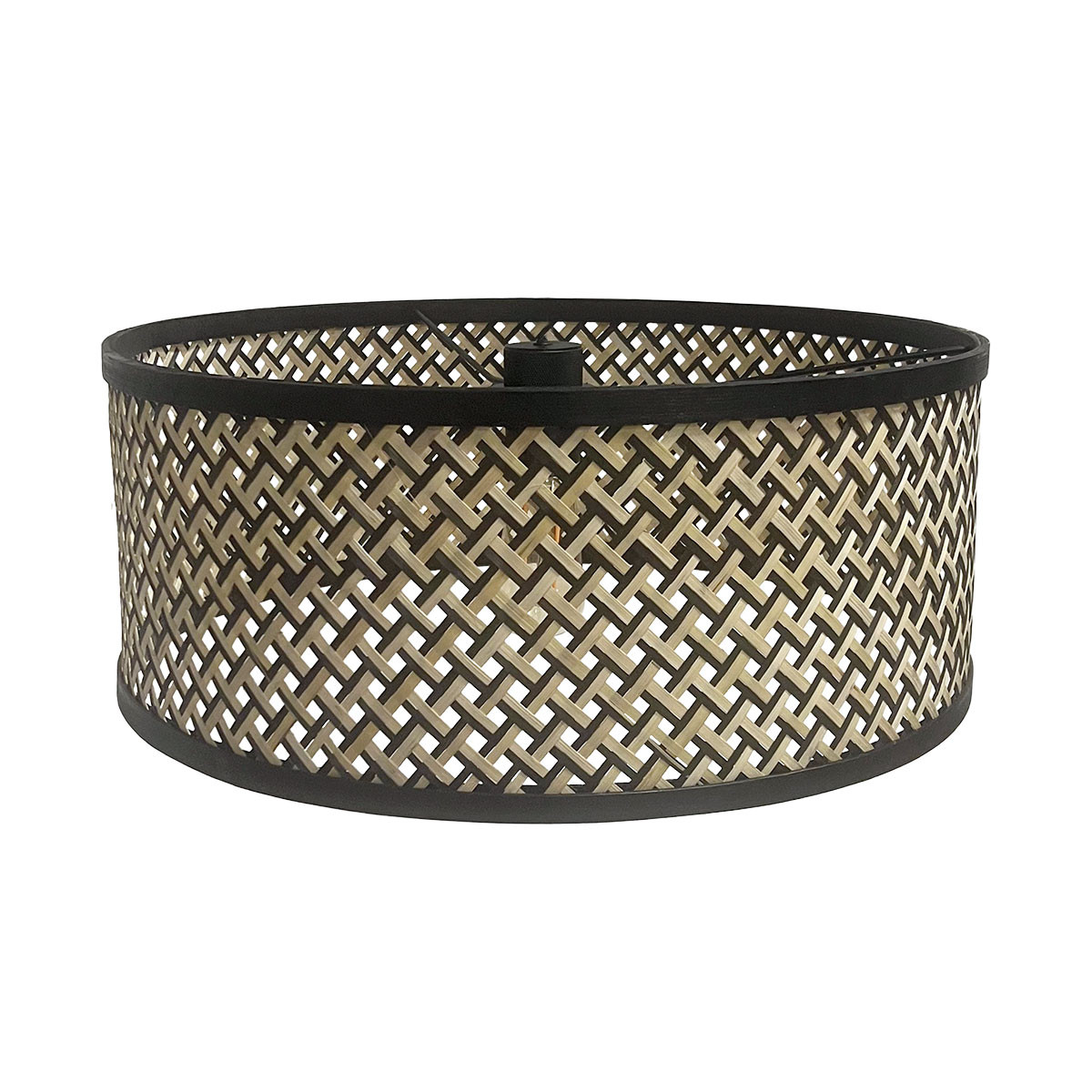 Lampenkap rond trendy | Ø 20 cm | naturel & zwart - Afbeelding 8