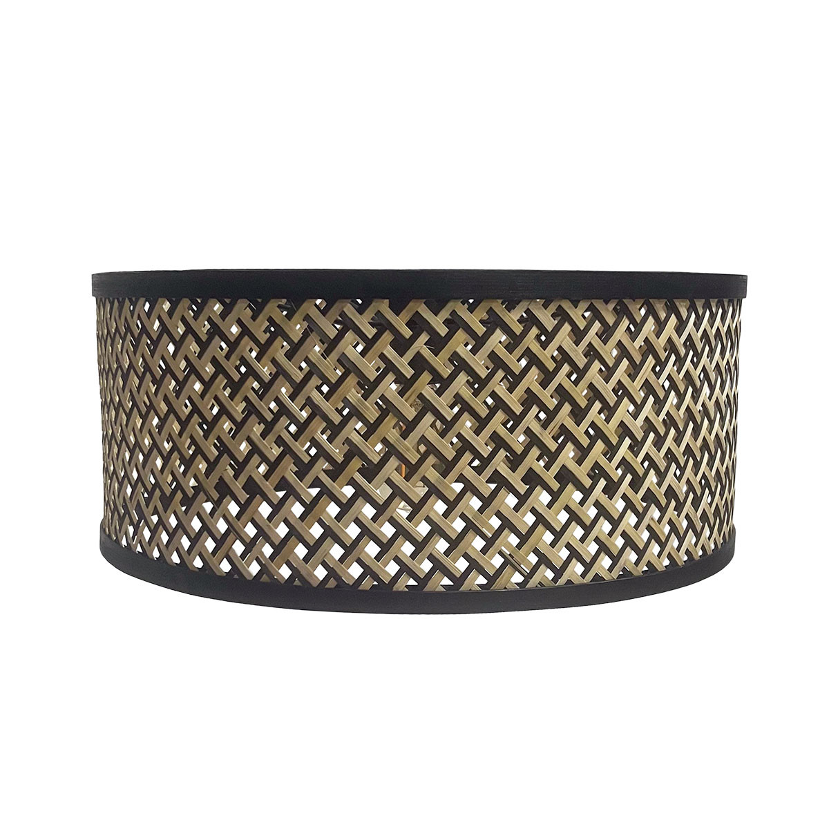 Lampenkap rond trendy | Ø 20 cm | naturel & zwart - Afbeelding 4