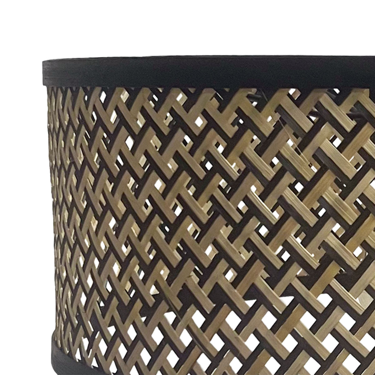 Lampenkap rond trendy | Ø 20 cm | naturel & zwart - Afbeelding 5