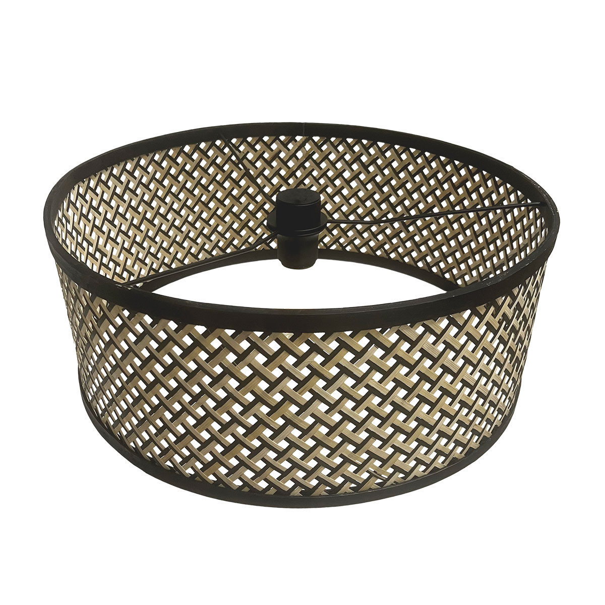Lampenkap rond trendy | Ø 20 cm | naturel & zwart - Afbeelding 6