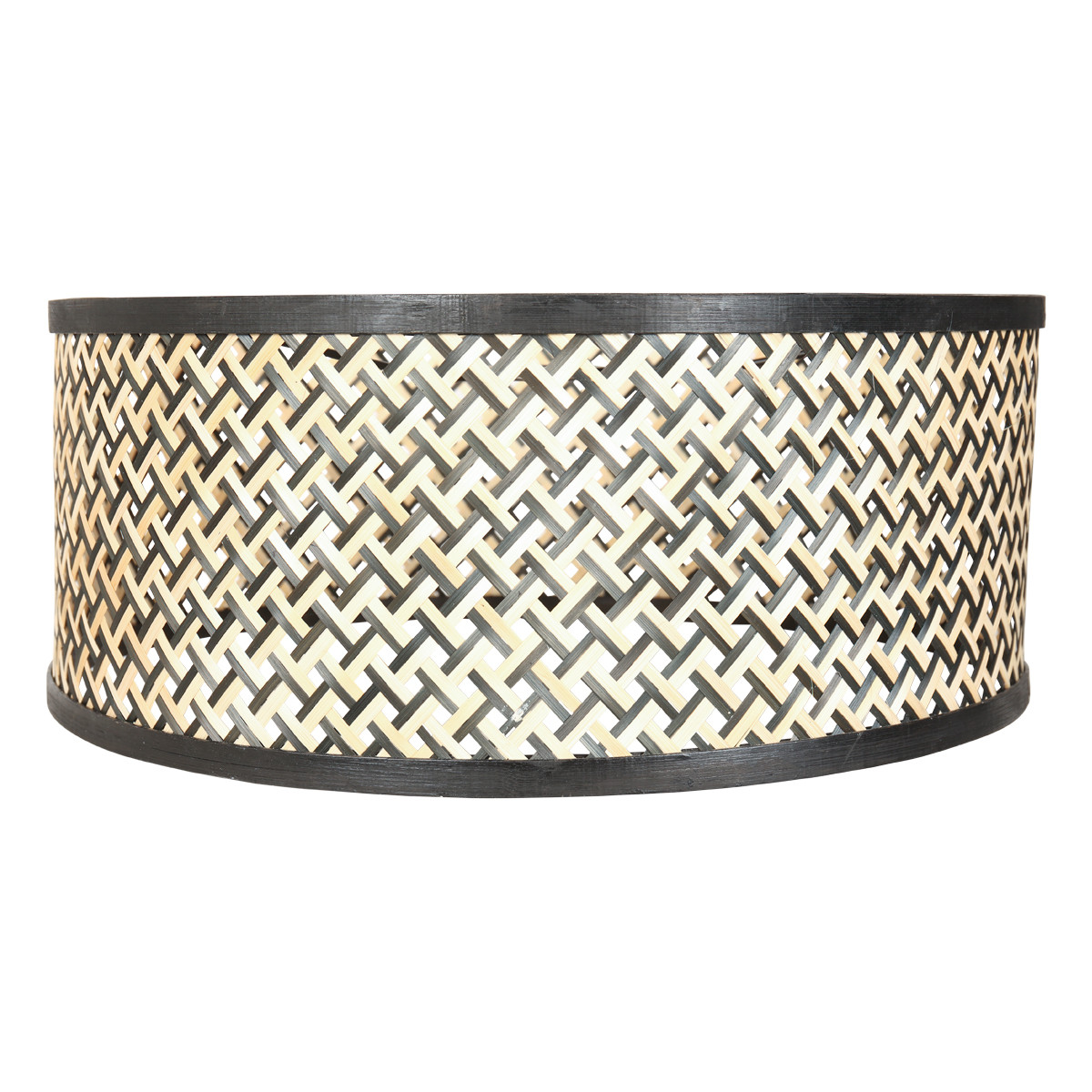Lampenkap rond trendy | Ø 20 cm | naturel & zwart - Afbeelding 2