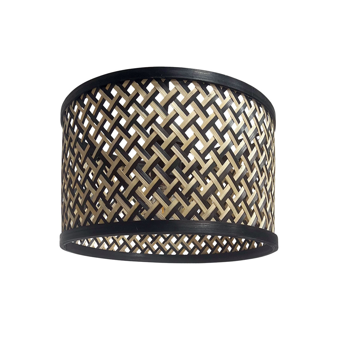 Lampenkap rond | E27 | naturel & zwart - Afbeelding 7