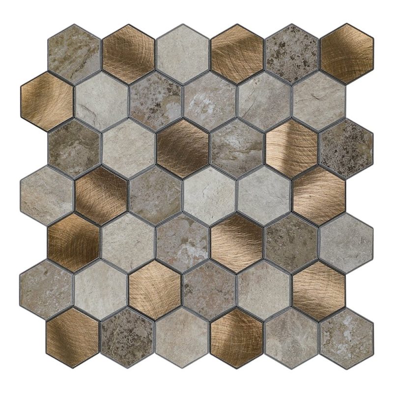 ISODECO Zelfklevende Mozaïek Steenstrip Hexagon Medium Beige - Afbeelding 2