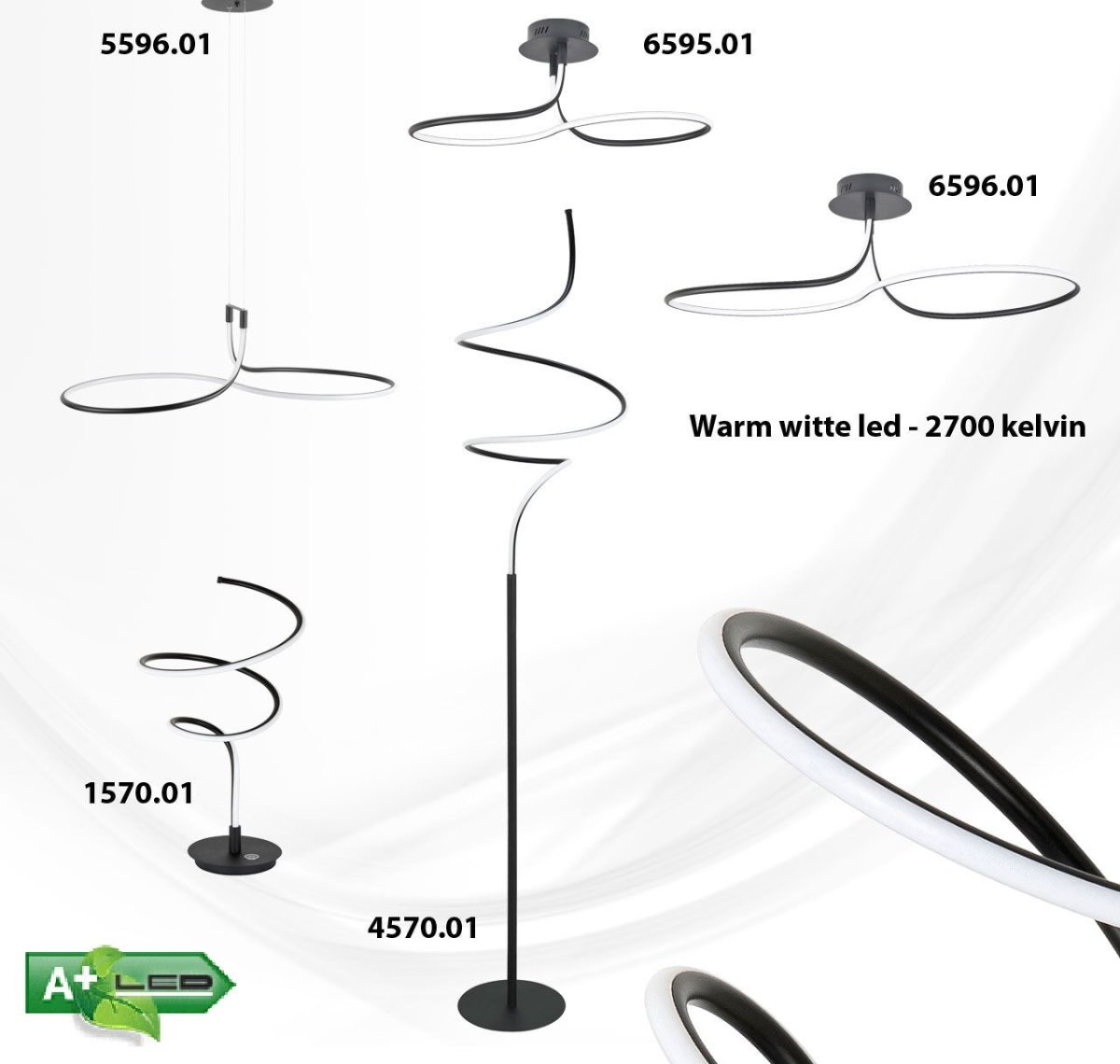 Tafellamp Curle Zwart - Afbeelding 6