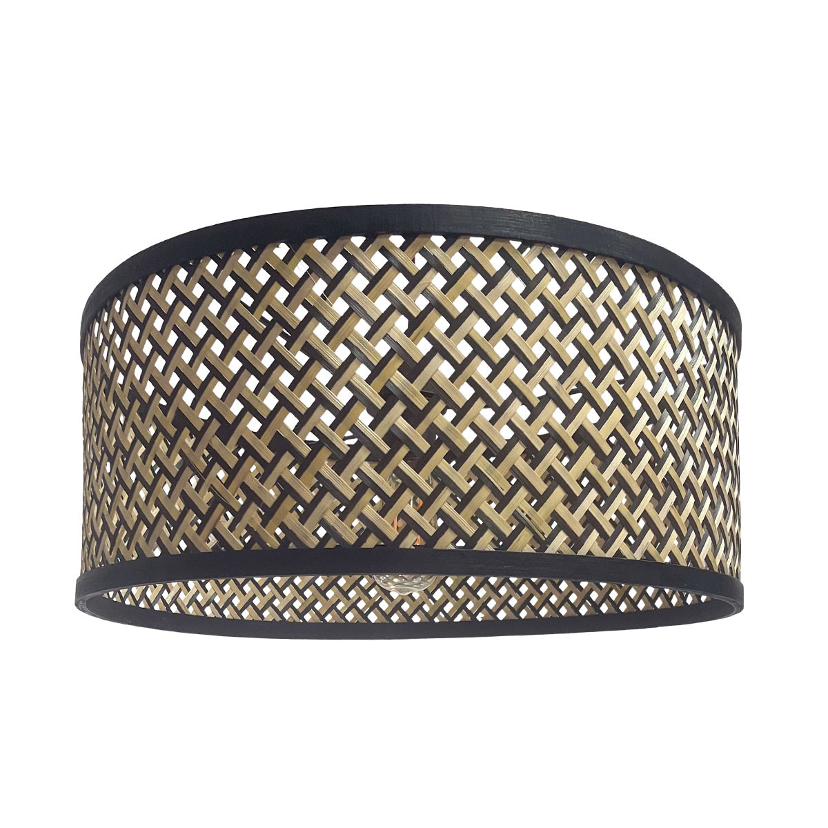 Lampenkap rond trendy | Ø 20 cm | naturel & zwart - Afbeelding 9