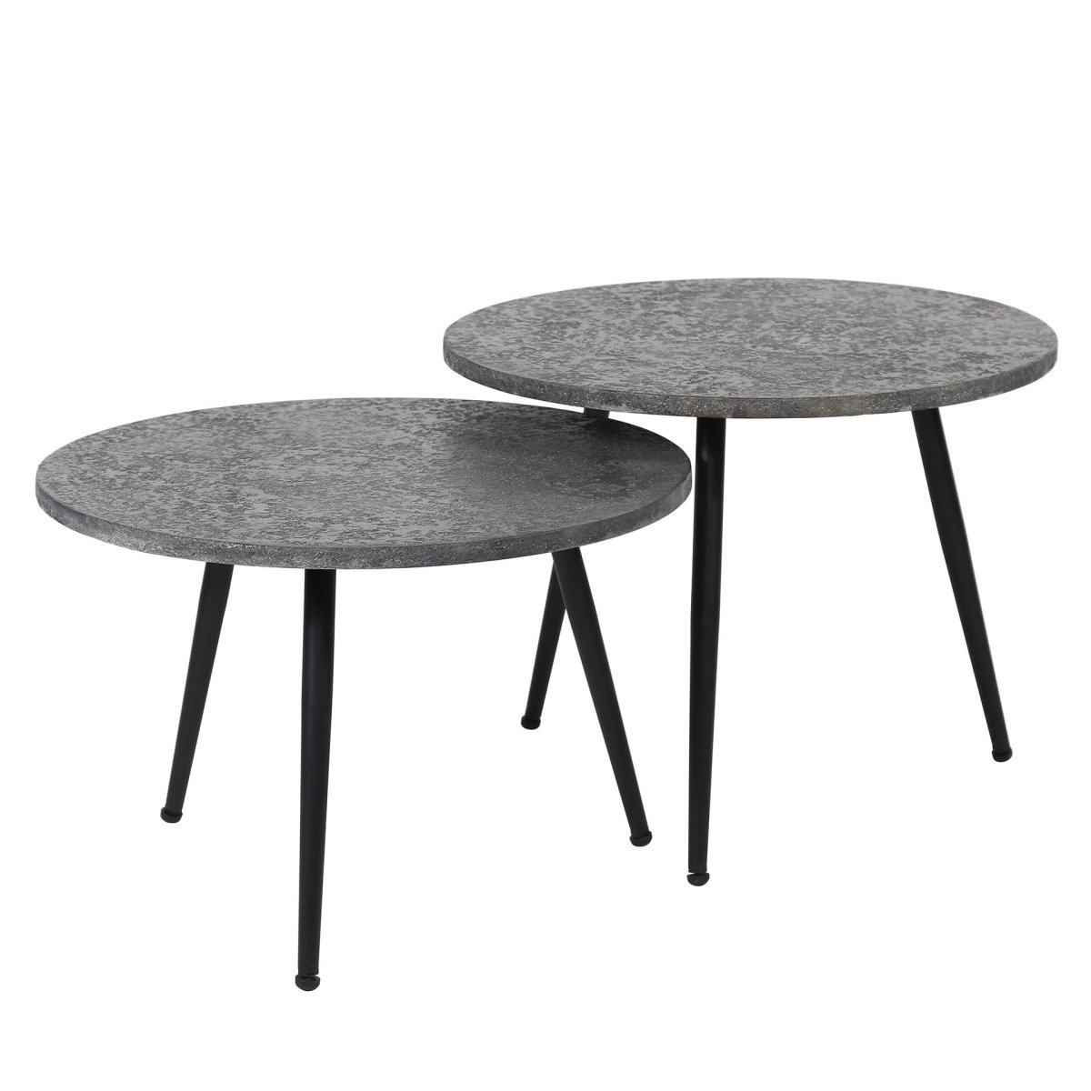Salontafels set van 2 | Ø 55 cm | Metallic buis | grijs - Afbeelding 4